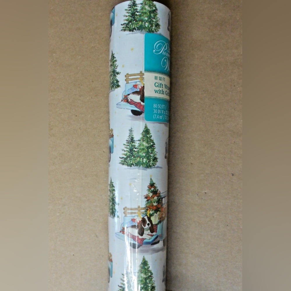 🌺 New Pioneer Woman 1 Roll of Charlie Teal Blue Christmas Gift Wrapping Paper